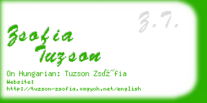 zsofia tuzson business card